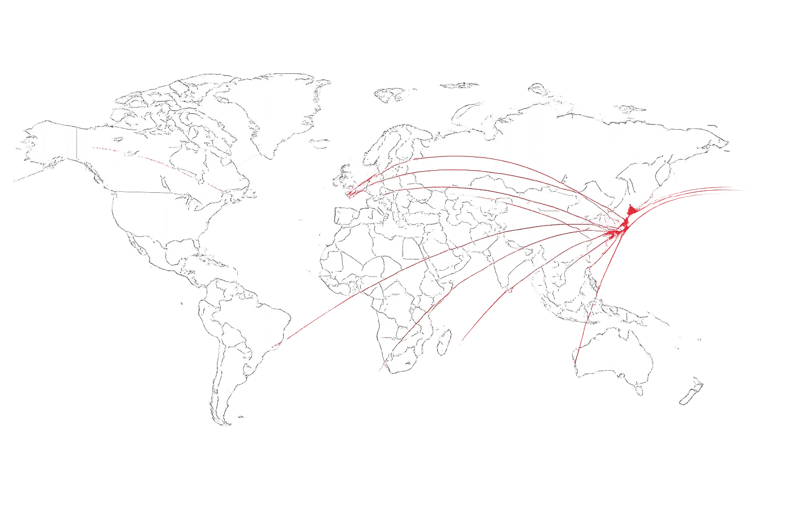 世界各地から日本へつながるサポートイメージ